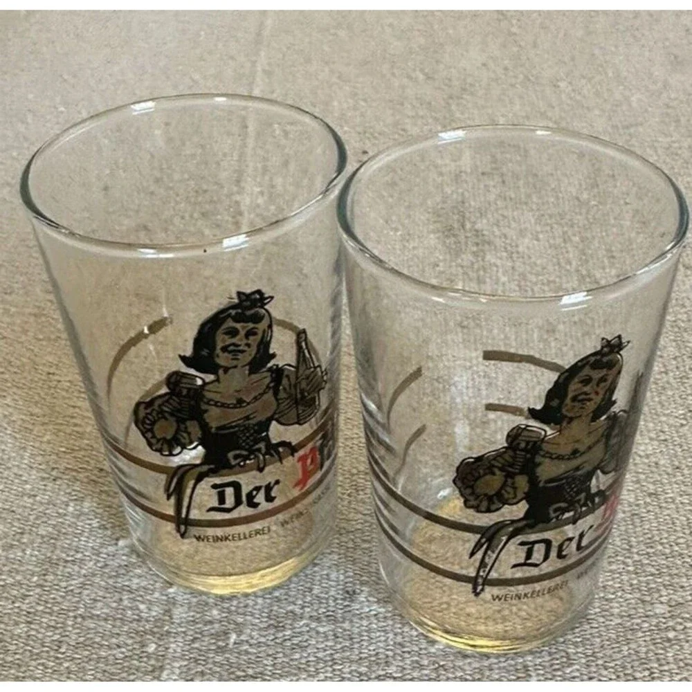Set of 2 Der Mosel/Der Pfalzer Shot Glasses, one each